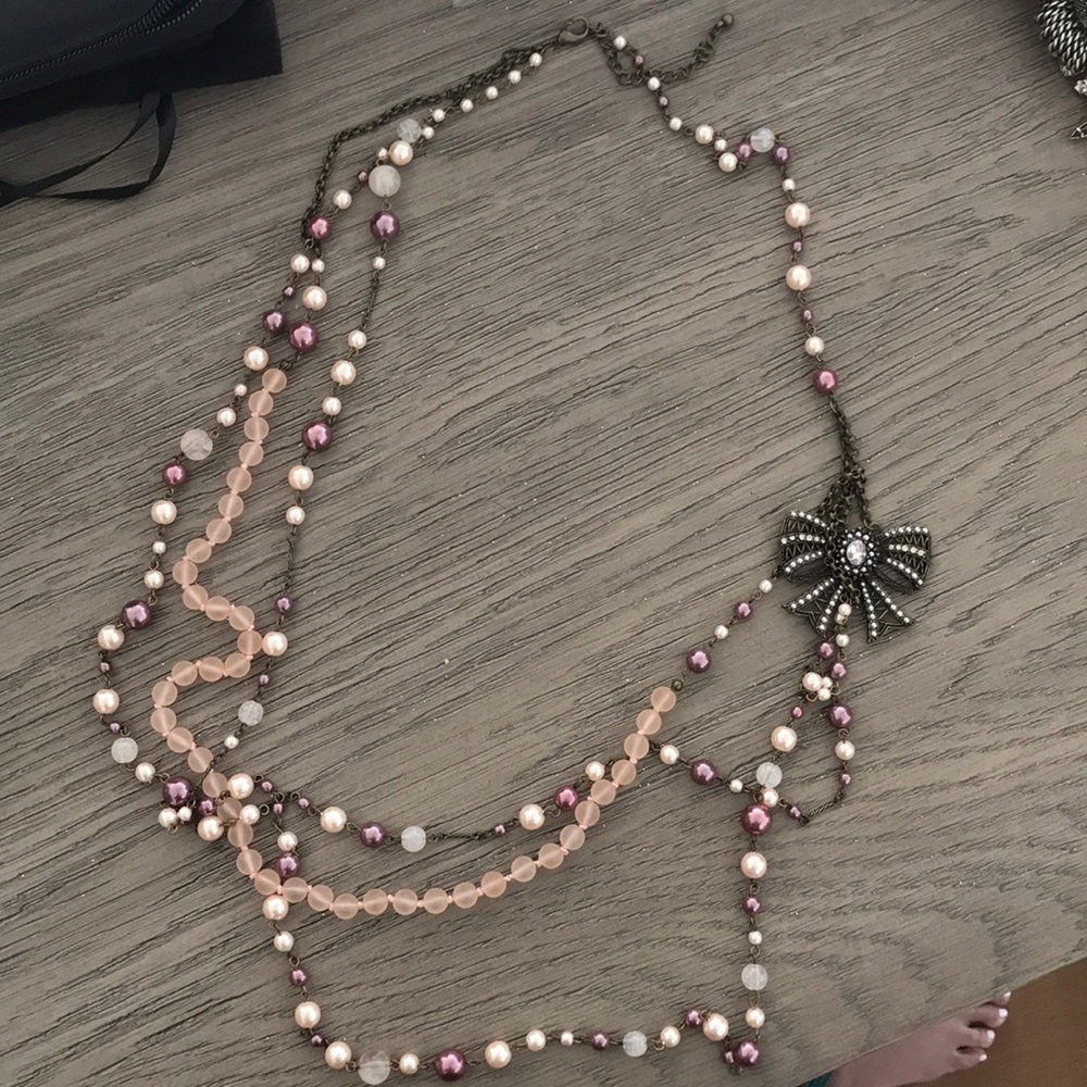 Pink beaded necklace